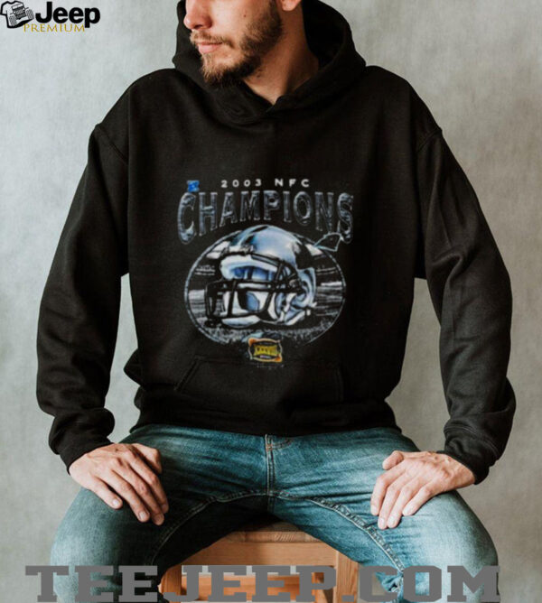 2003 Carolina Panthers NFC Champions Super Bowl XXXVIII Vintage NFL Helmet Shirt