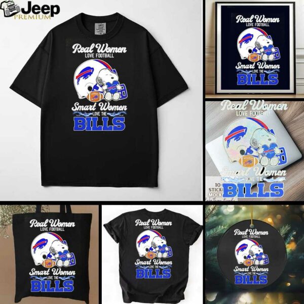 Snoopy real women love football smart women love the Buffalo Bills shirt