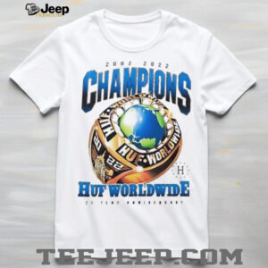 2002 2022 Champions HUF Worldwide 20 Year Anniversary Ring shirt