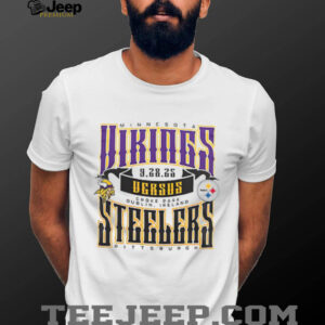 2025 NFL Dublin Game Minnesota Vikings vs Pittsburgh Steelers Croke Park 2 sided t shirt