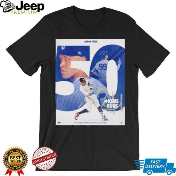 Aaron Judge New York Yankees 50 home run the fourth player in MLB history shirt
