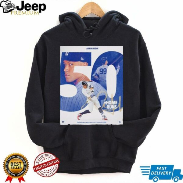 Aaron Judge New York Yankees 50 home run the fourth player in MLB history shirt