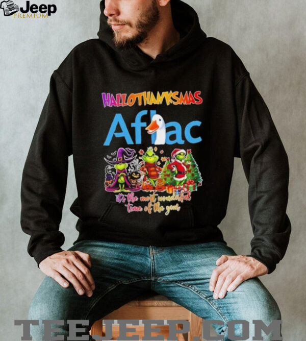 Aflac x Grinch it’s the most wonderful time of the year happy HalloThanksMas shirt