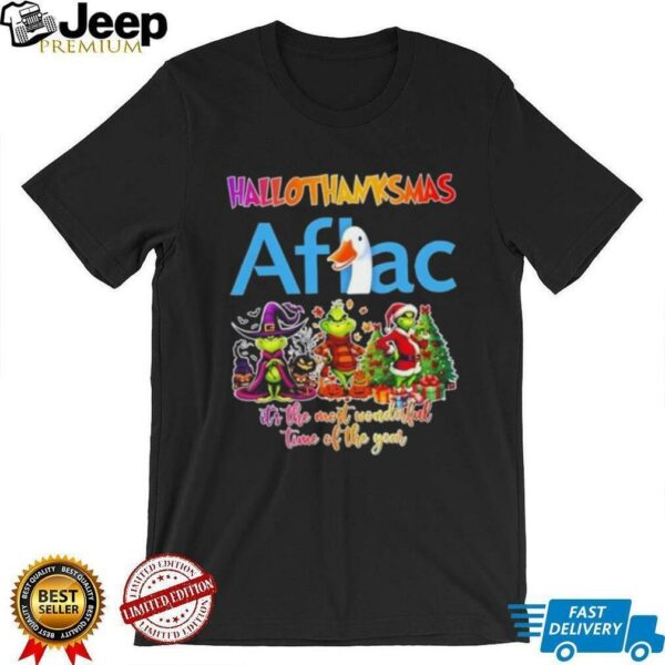 Aflac x Grinch it’s the most wonderful time of the year happy HalloThanksMas shirt