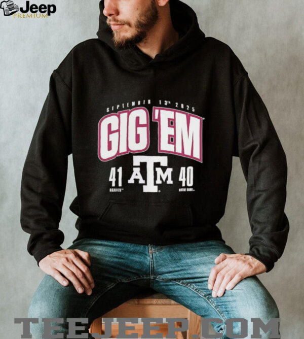 Aggies beat Notre Dame 41 40 Gig ‘Em 2025 Score shirt