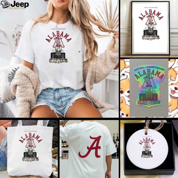 Alabama Crimson Tide celebrating 100 years of national championship trophy shirt