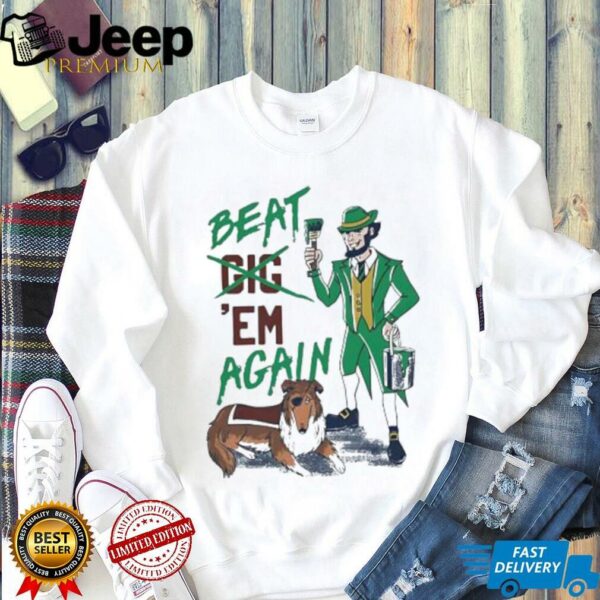 Beat Em Again leprechaun painting and one eyed dog Posters white