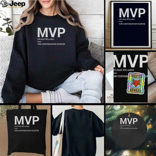 Becky Hammon wearing MVP definition the conversation starter shirt