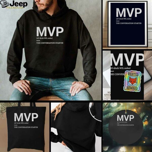 Becky Hammon wearing MVP definition the conversation starter shirt