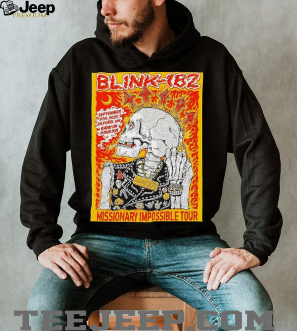 Blink 182 Sept 9th 2025 Gilford NH Bank Pavilion Missionary Impossible Tour shirt