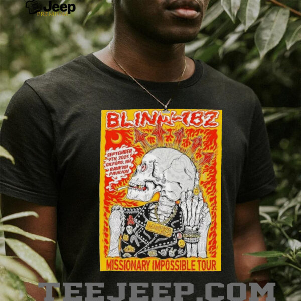 Blink 182 Sept 9th 2025 Gilford NH Bank Pavilion Missionary Impossible Tour shirt