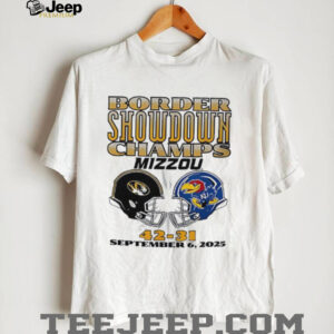 Border Showdown Champs Missouri Tigers Vs Kansas Jayhawks 42 31 September 6th 2025 helmet shirt