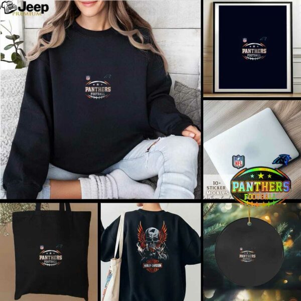 Carolina Panthers NFL Harley Davidson motorcycle graphic shirt
