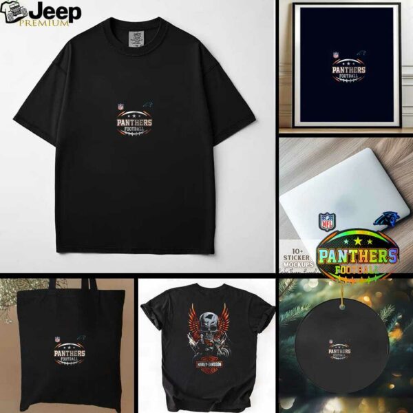 Carolina Panthers NFL Harley Davidson motorcycle graphic shirt