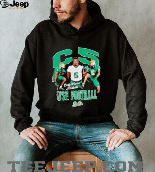 Cartevious Norton 90s triple player South Florida shirt