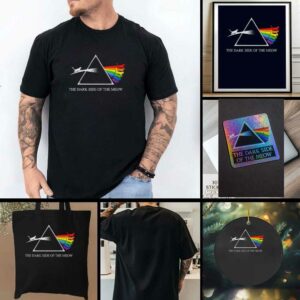 Cat rainbow the dark side of the meow t shirt