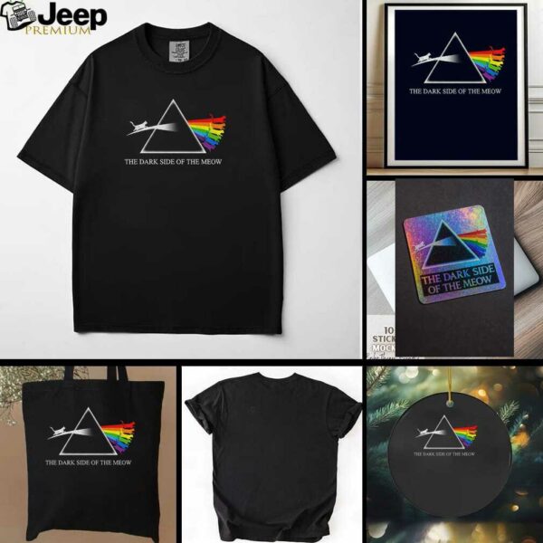 Cat rainbow the dark side of the meow t shirt
