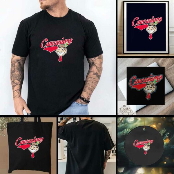 Caucasians style Cleveland Indians Chief Wahoo logo shirt