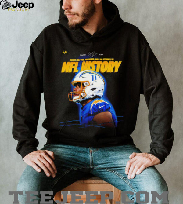 Chargers Cameron Dicker highest field goal percentage in NFL history signature shirt