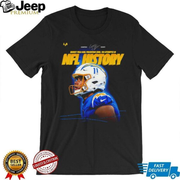 Chargers Cameron Dicker highest field goal percentage in NFL history signature shirt