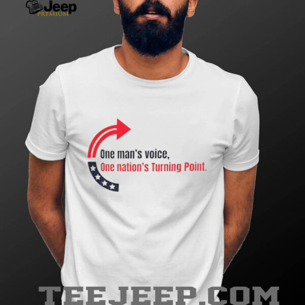 Charlie Kirk memorial one man’s voice one nation’s turning point USA patriotic apparel shirt