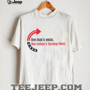 Charlie Kirk memorial one man’s voice one nation’s turning point USA patriotic apparel shirt