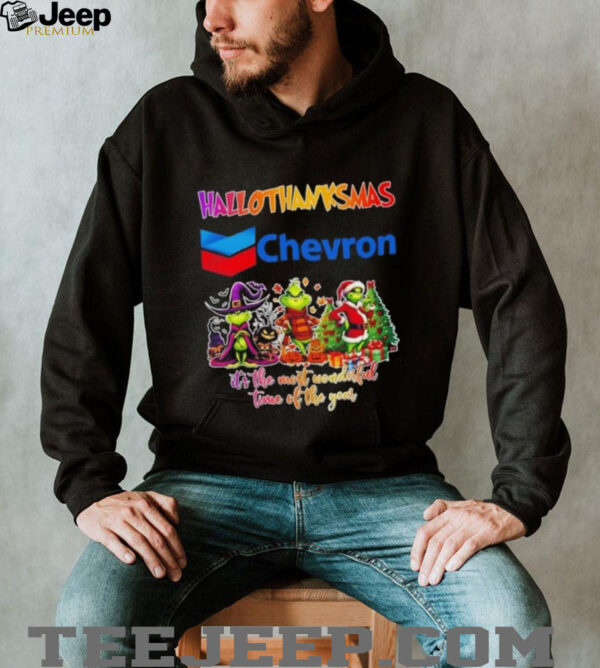 Chevron x Grinch it’s the most wonderful time of the year happy HalloThanksMas shirt