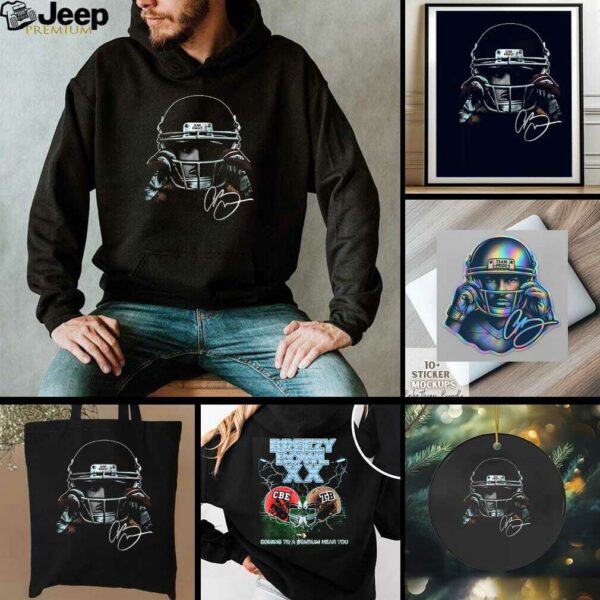 Chris Brown Breezy Bowl XX coming to a stadium near you football helmet portrait signature shirt