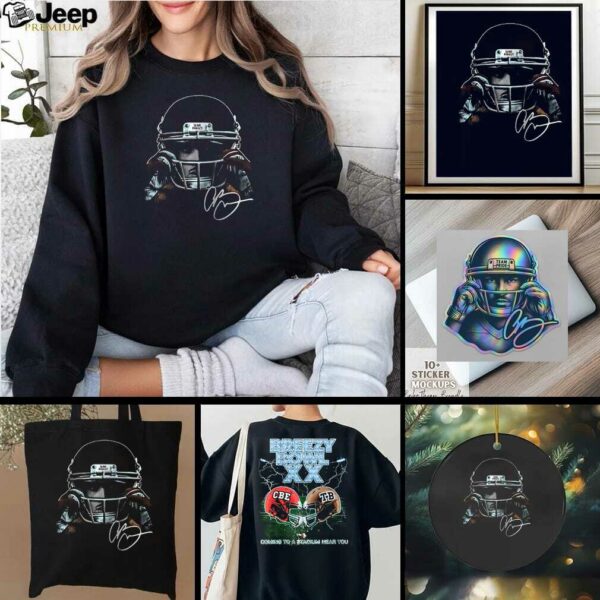 Chris Brown Breezy Bowl XX coming to a stadium near you football helmet portrait signature shirt