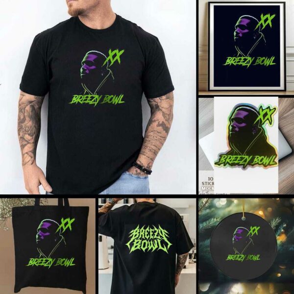 Chris Brown Breezy Bowl XX neon lights portrait shirt