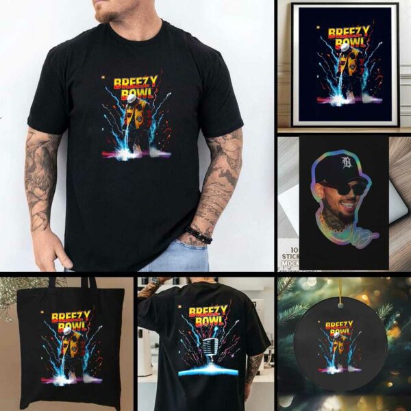Chris Brown Breezy Bowl eclipse lightning shirt