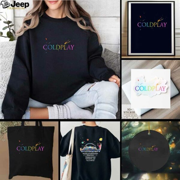 Coldplay Music of the Spheres world tour London UK colorful shirt