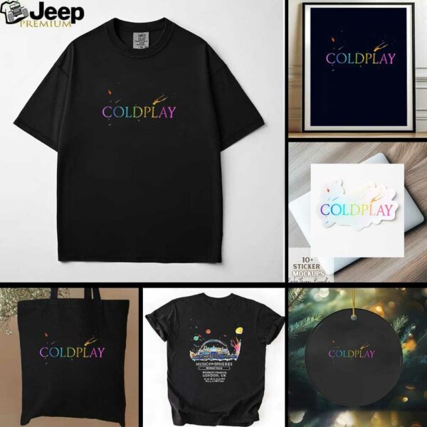 Coldplay Music of the Spheres world tour London UK colorful shirt