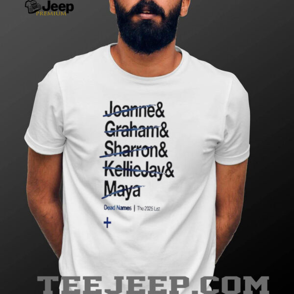 Dead Names the 2025 List Joanne Graham Sharron Kellie Jay Maya shirt