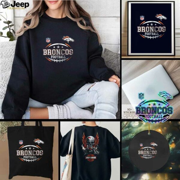 Denver Broncos NFL Harley Davidson motorcycle graphic shirt
