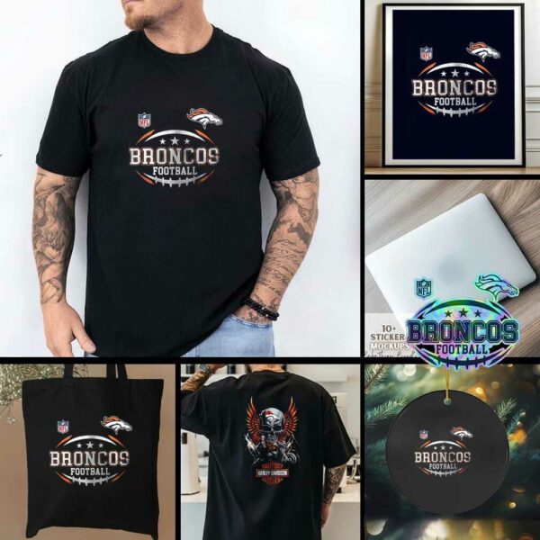 Denver Broncos NFL Harley Davidson motorcycle graphic shirt