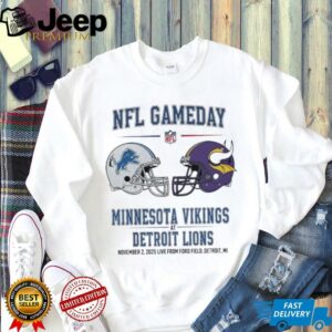 Detroit Lions vs Minnesota Vikings Nov 2 2025 Live From Ford Field Detroit Mi NFL Gameday shirt