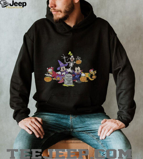 Disney’s Mickey Classic Halloween Friends Trick or Treat Tombstone Men’s Tee Shirt