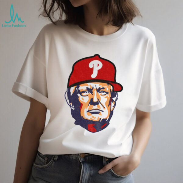 Donald Trump big head with Philadelphia Phillies hat MLB Baseball Champions 2025 shirt