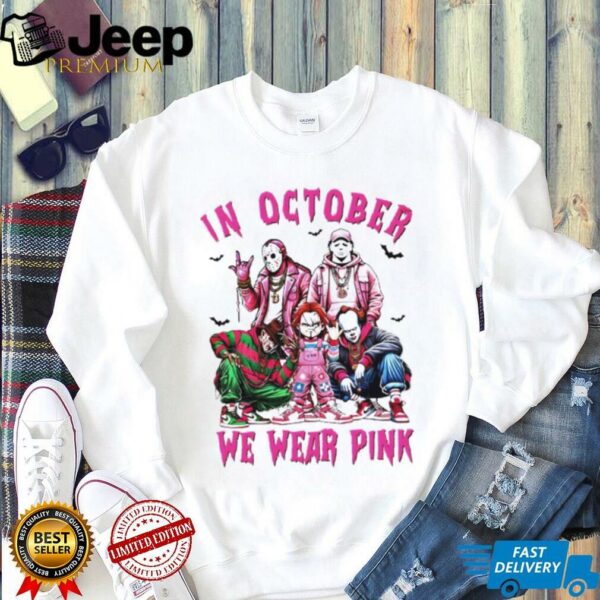 Friends Horror Breast Cancer Awareness In October We Wear Pink shirt