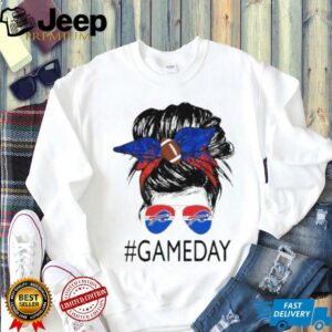 Gameday Buffalo Bills messy bun shirt