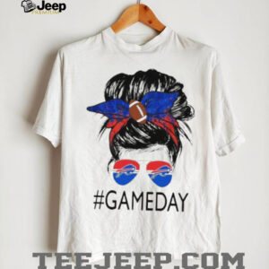Gameday Buffalo Bills messy bun shirt