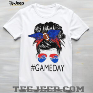 Gameday Buffalo Bills messy bun shirt
