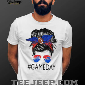 Gameday Buffalo Bills messy bun shirt