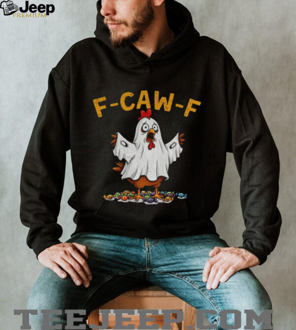 Ghost F CAW F Chicken political parody Halloween shirt