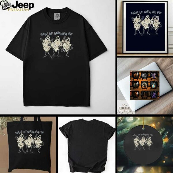 Ghost skeleton ghouls just wanna have fun Halloween shirt
