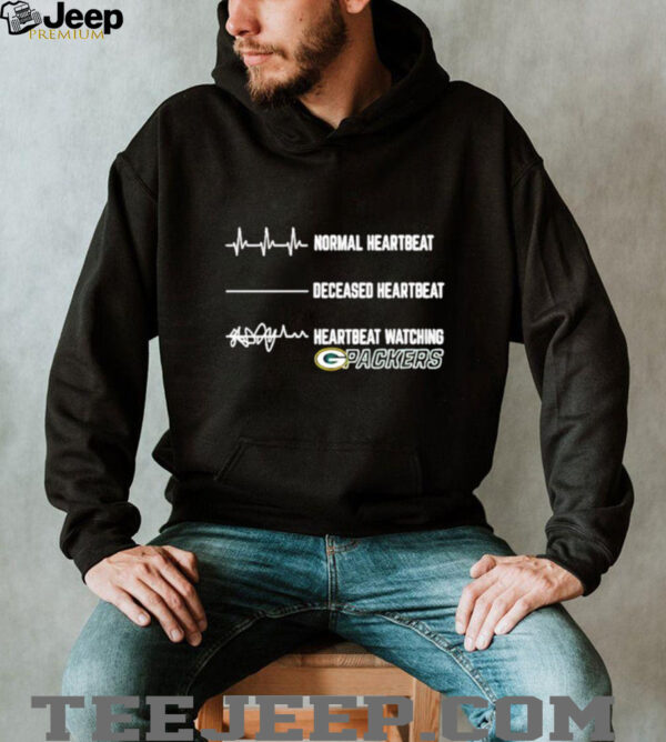 Green Bay Packers Football NFL normal heartbeat deceased heartbeat heartbeat watching shirt