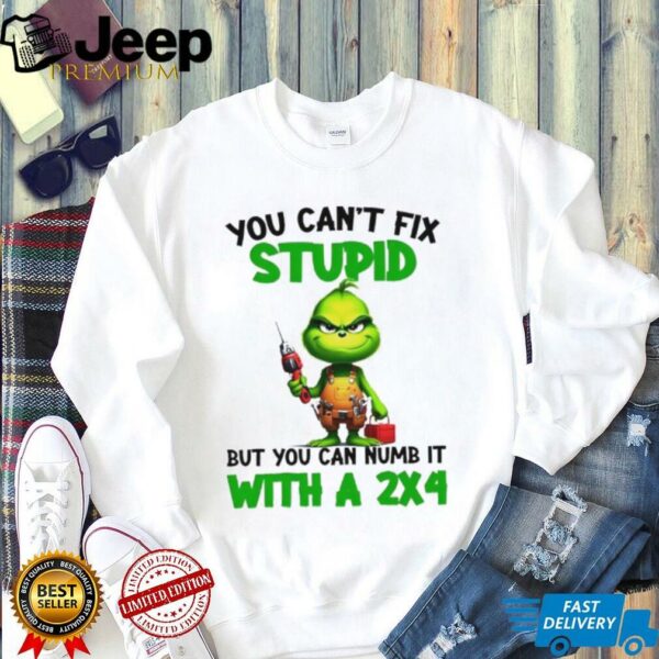 Grinch you can’t fix stupid but you can numb it with a 2×4 Christmas shirt
