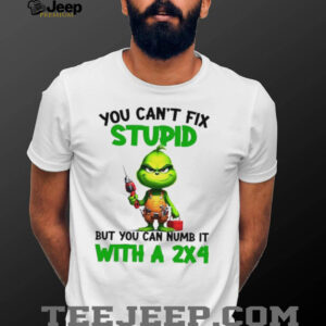Grinch you can’t fix stupid but you can numb it with a 2×4 Christmas shirt