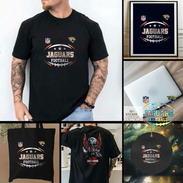 Jacksonville Jaguars NFL Harley Davidson motorcycle graphic shirt